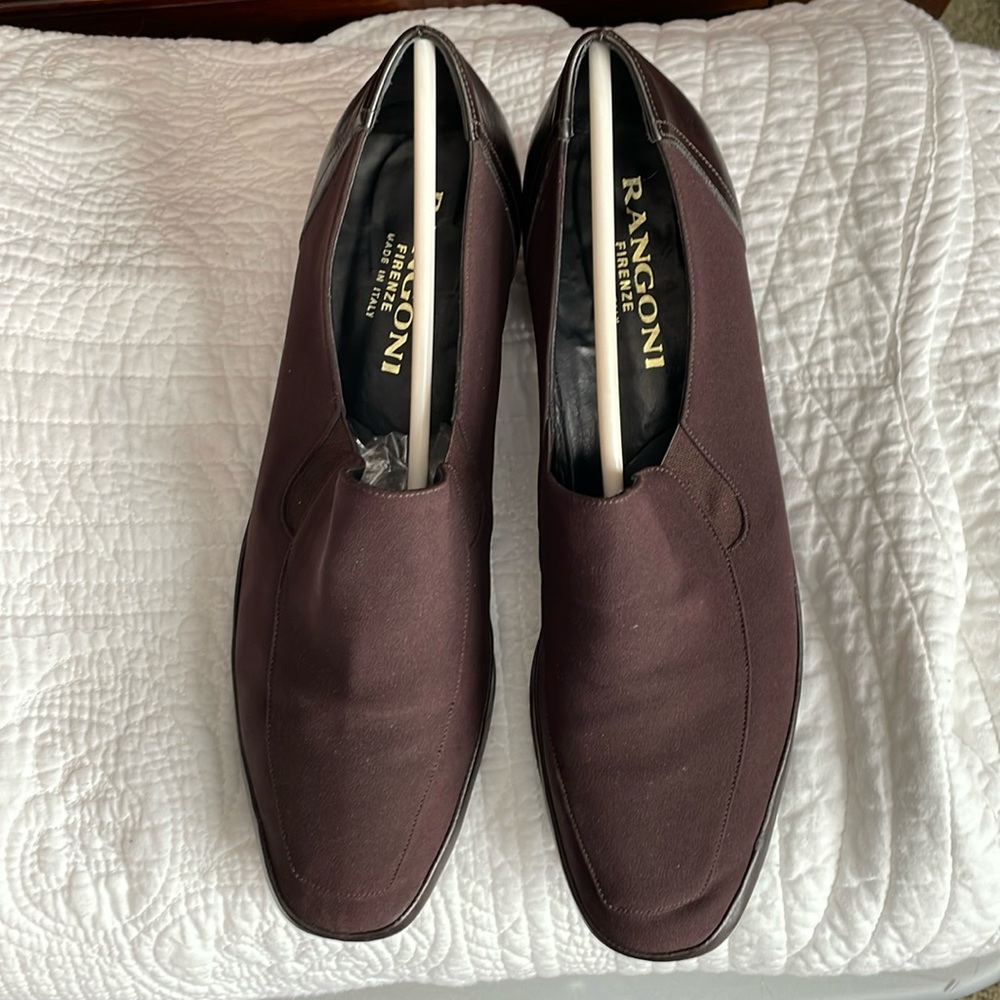 Rangoni sz 10 dark brown microfiber/leather womens shoes